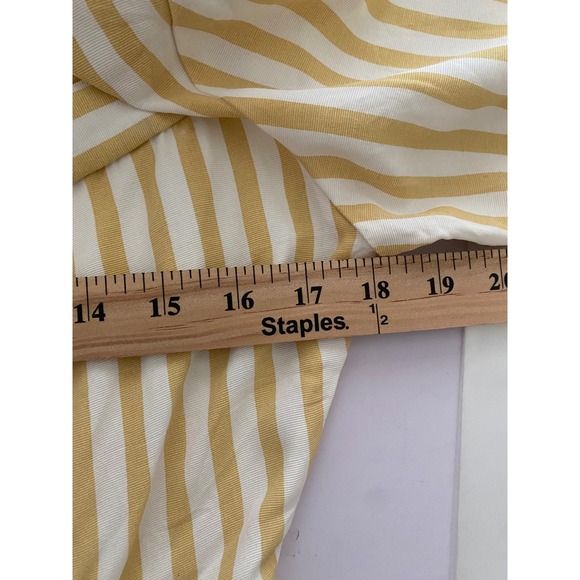 Dawn Joy Fashions Vintage 80s Yellow White Striped Blazer Shoulder Pads Size 8 - Picture 9 of 9